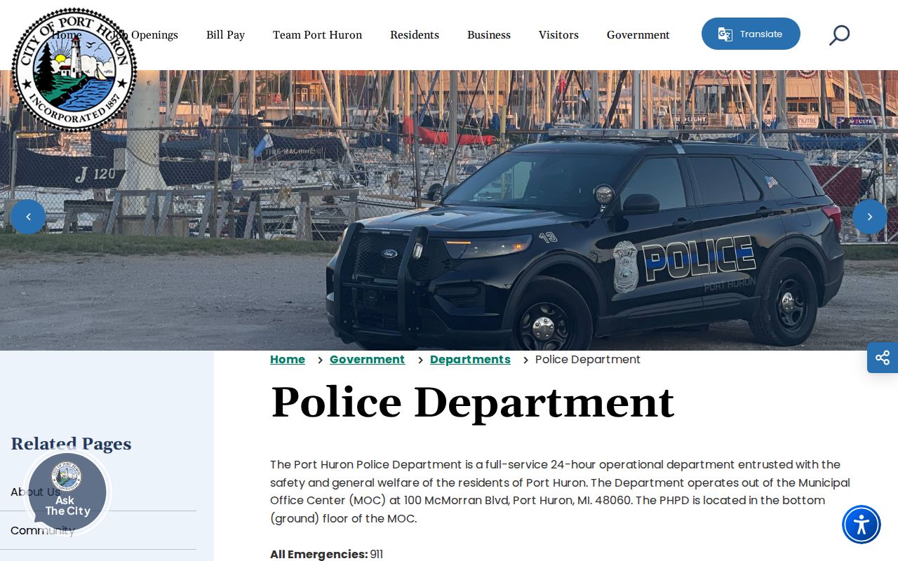 Port Huron police page used for city records requests rather than St. Clair County warrant status