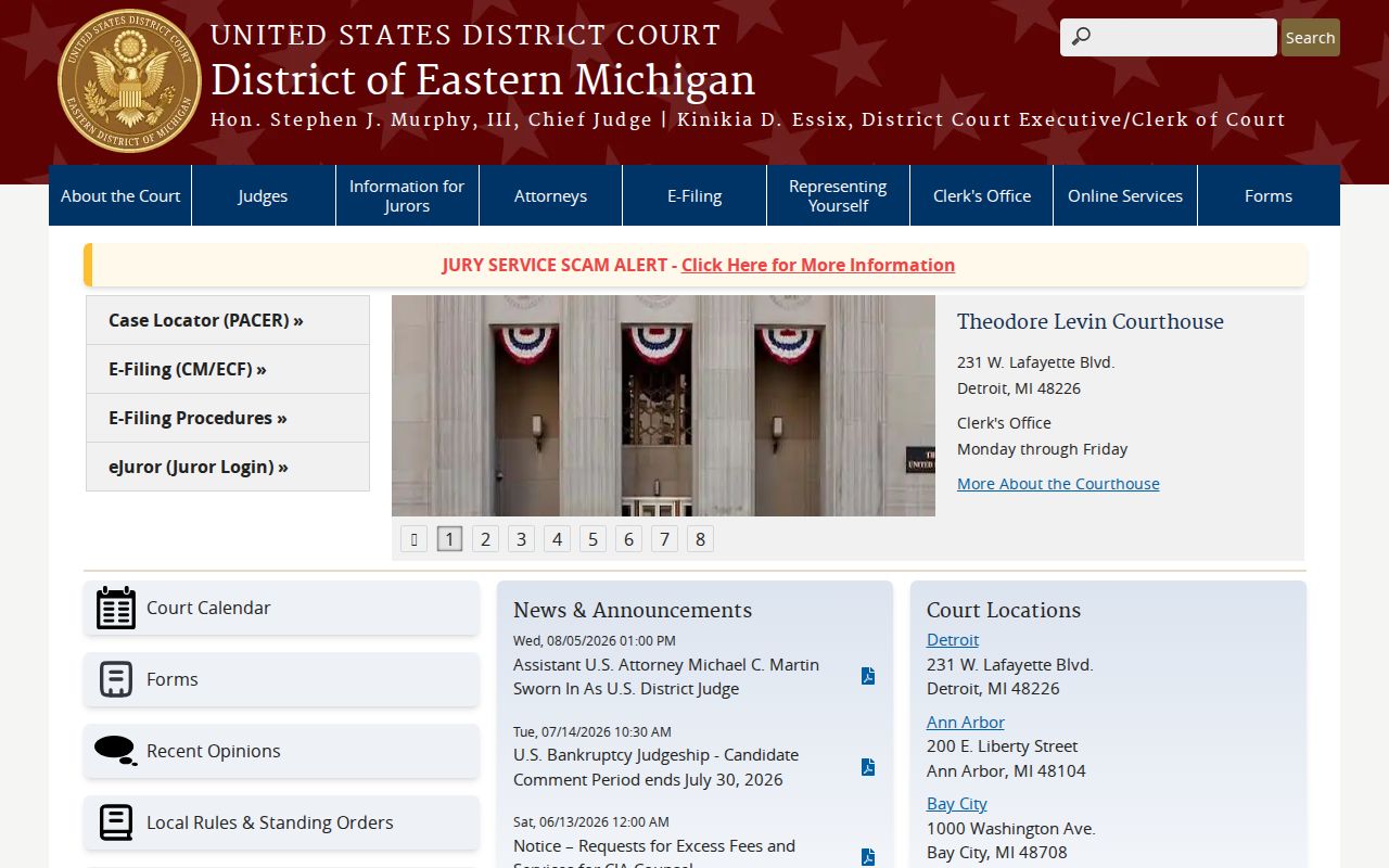 Federal district court page that is not a St. Clair County most wanted roster