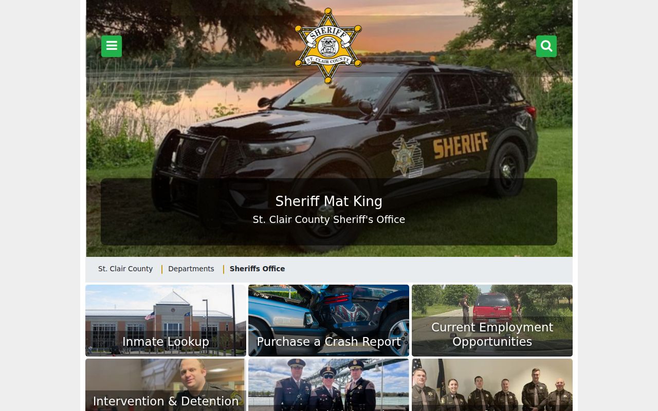 St. Clair County Sheriff Office public contact page for warrant and custody questions